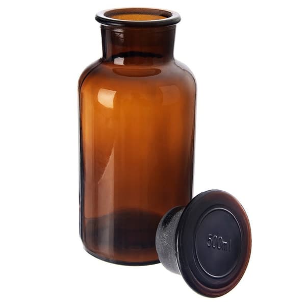 Glaskruka brun med kork bred hals 500 ml