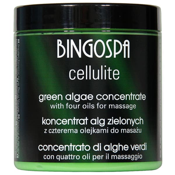 Grönalgskoncentrat med fyra BINGOSPA cellulitmassageoljor