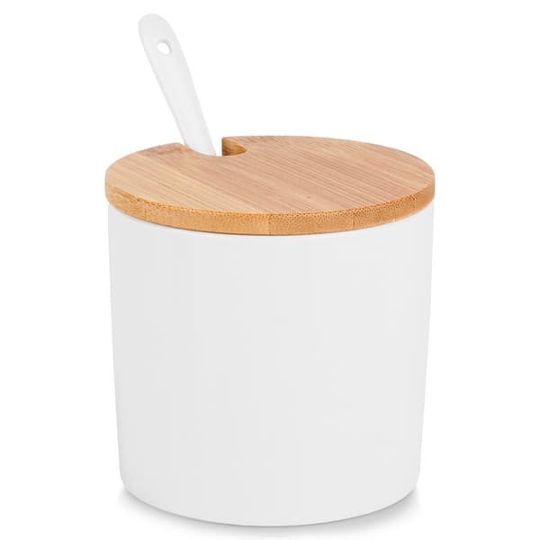 Hvid keramisk sukkerskål
