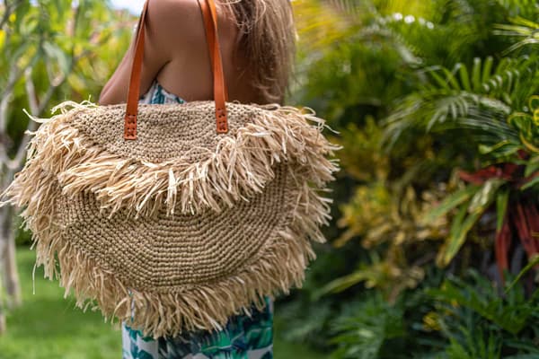 Raffia boho käsilaukku
