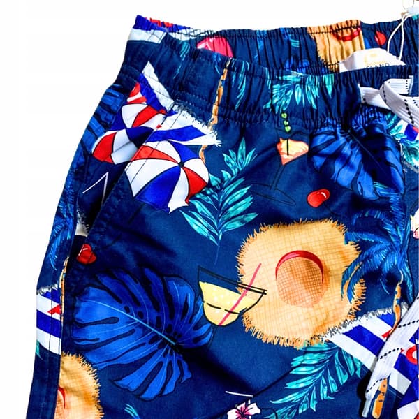 Hawaiianske ungdomsshorts i net med slim fit M