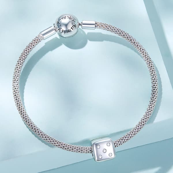 Kristallögon Tärningspärla Berlock Silver 925