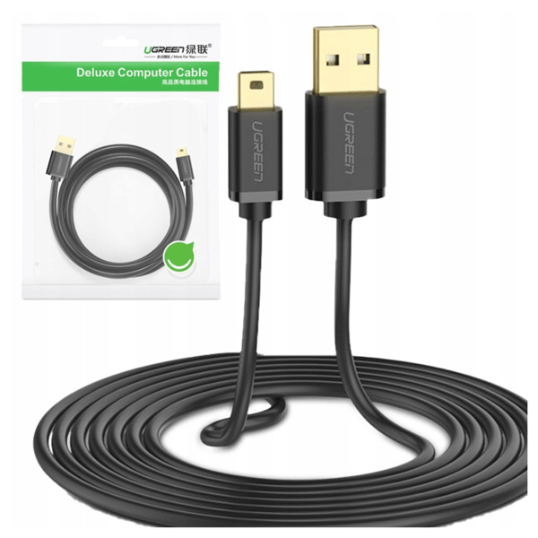 UGREEN US132 USB-Mini-USB-kaapeli, 3m (musta)