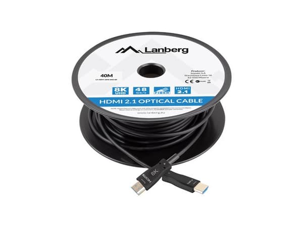Lanberg M/M V2.1 HDMI-kaapeli 40m 8K Optinen Musta