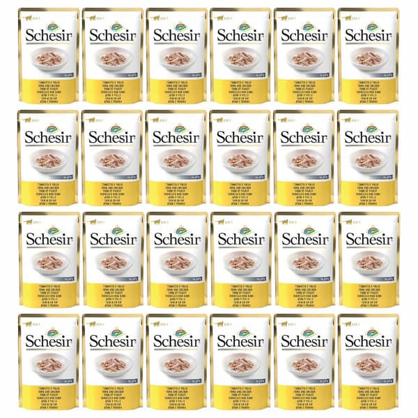 Schesir Adult Tun med Kylling Vådfoder til Katte 24x85g