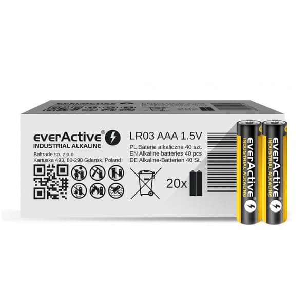 LR03 40-pak EVERACTIVE INDUSTRIEL ALKALISK