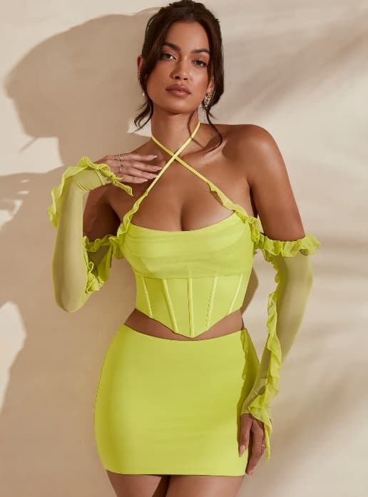OH polly mini nederdel glat grøn 38 0A3D3_A* T3A