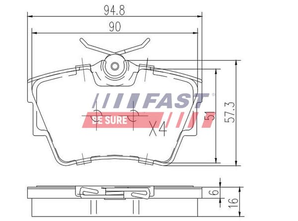 BAGSTE BREMSEKLODSER FT29513 FAST