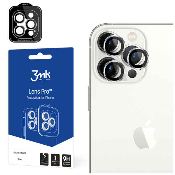 Apple iPhone 13 Pro/13 Pro Max - 3mk linssinsuoja Pro hopea