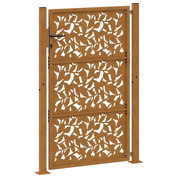 vidaXL havelåge 105x155 cm rustfrit stål med bladmønster
