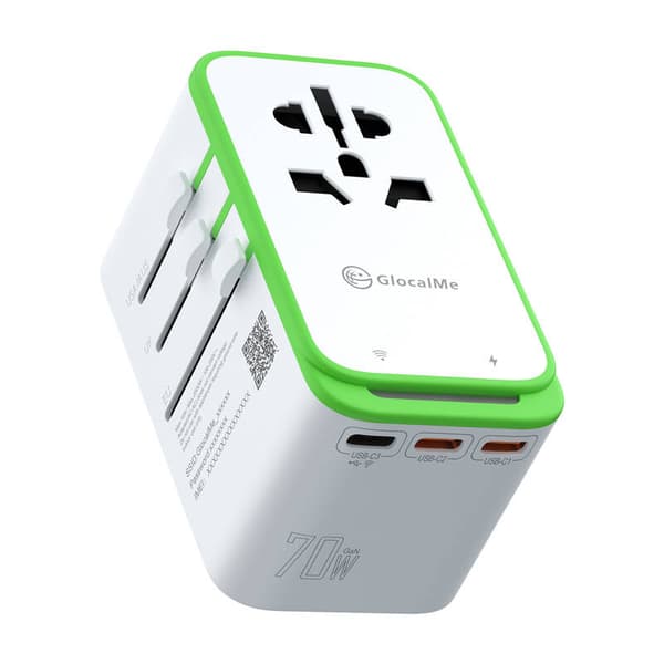 Roamplug-sovitin, jossa on 4G/LTE Wi-Fi GlocalMe Cloud SIM -hotspot