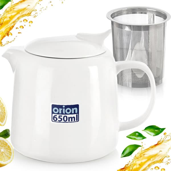 Porslinskanna med teinfuser 650 ml