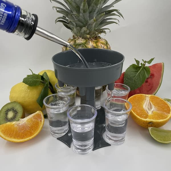 DRIKKEVARME ALKOHOLDISPENSER + 6 GLAS TIL FESTBAR