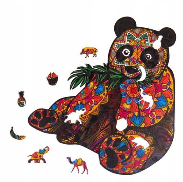 Træpuslespil kung FU panda BAMSE farve PuA3-01211
