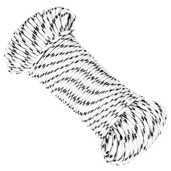 vidaXL Flätad segelrep, vit, 5 mm x 50 m, polyester