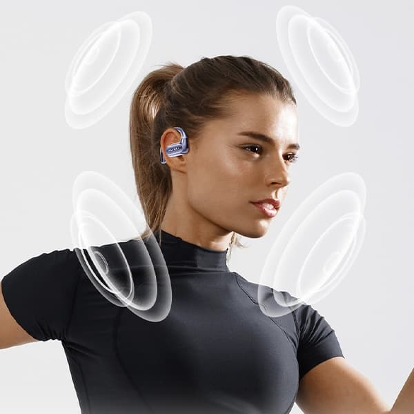 AWEI Bluetooth 5.4 hovedtelefoner OWS T93+ dockingstation sort/sort