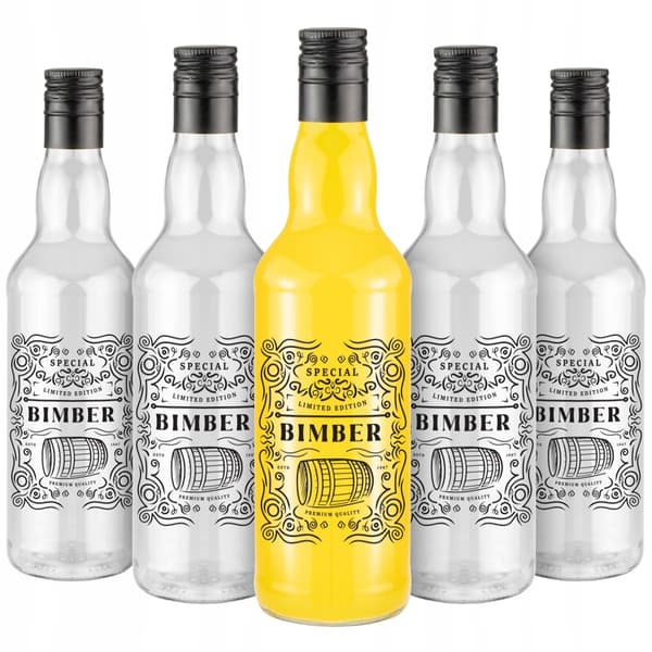 50x Monopolflaskor tryckta 0,5L + lång kork