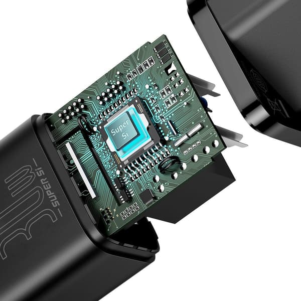 Baseus Super Si Hurtigoplader 1C 30W Vægoplader (Sort)
