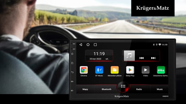Radio Samochodowe Kruger&Matz CarPlay/AndroidAuto 7” 2DIN Bluetooth USB AUX
