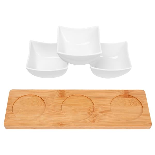 Porcelænskåle til snacks hvide 30 cm 4 stk.