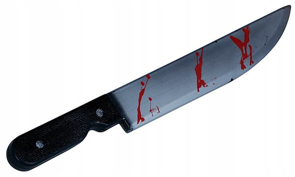 Halloween Killer Blodig Hakkekniv 45cm