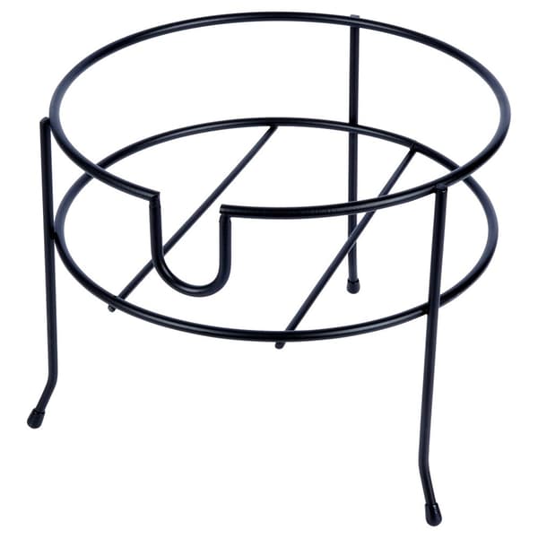 Sort metalstativ til krukke med hane 23 cm