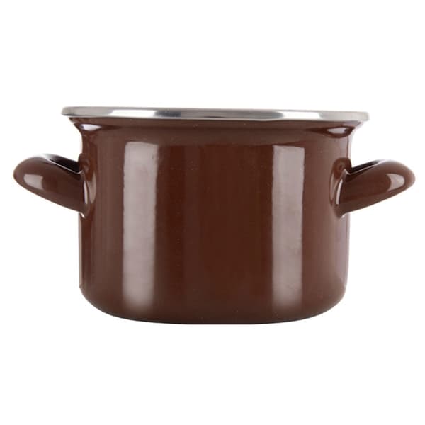 Emailleret brun gryde 14 cm, 950 ml