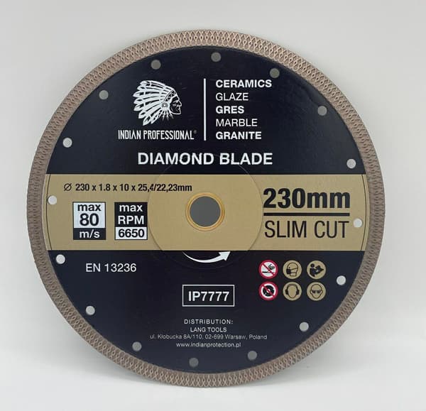 230 mm slankt indisk professionelt diamantklinge