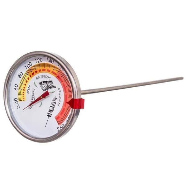 Røgningstermometer i stål med 33 cm sonde