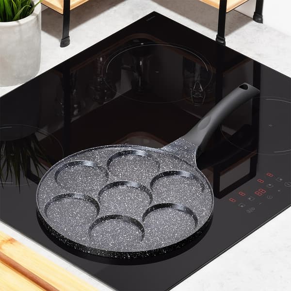 Granitpande til æg med 7 huller BLACK LINE 26 cm