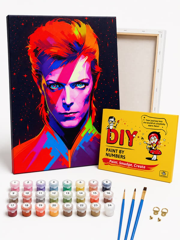 Maleri efter tal med ramme Billeder til maleri - Neo Bowie 40x50 cm
