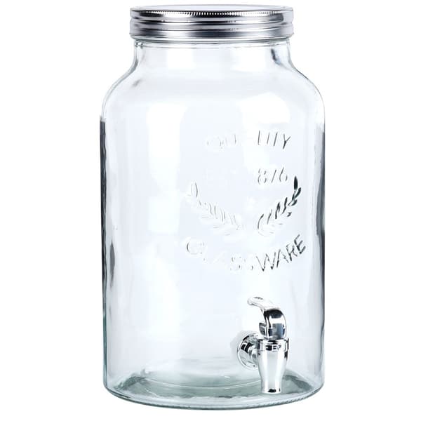 Glaskarafe til drikke med hane 6,2 liter