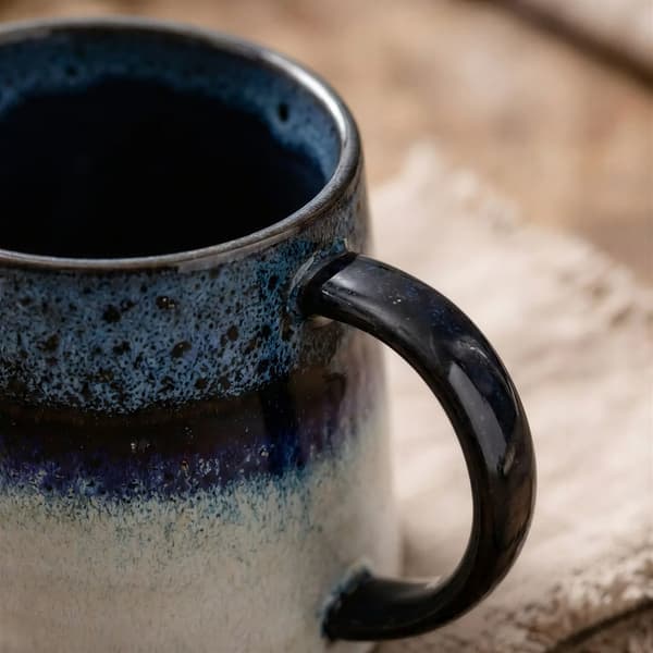 KAFFE- OG TEKRUS SÆT 6 DELE BLÅGRÅ 400 ML Ø 9 CM