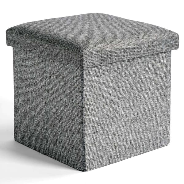 Foldbar stofpuf DIEGO grå størrelse L