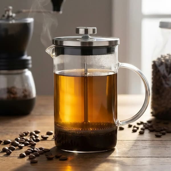 PISTON-INFUSER 800 ML SØLVKANDE TIL KAFFE OG TE Ø9 CM