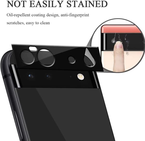 4x glas til kamera til Google Pixel 6 sort + gennemsigtig forstærket