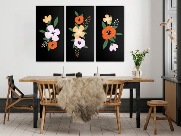 Bild - Färgglad blomning (3-delad)