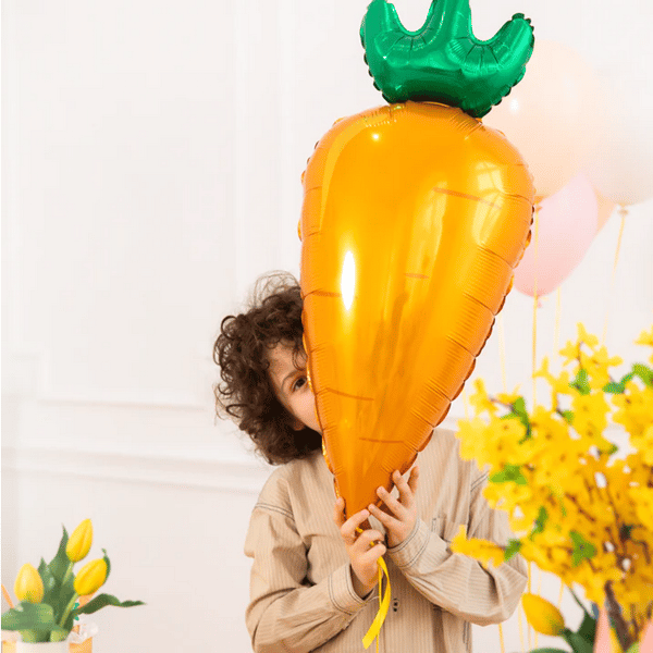 Gulerodsfolieballon påske 42x91cm