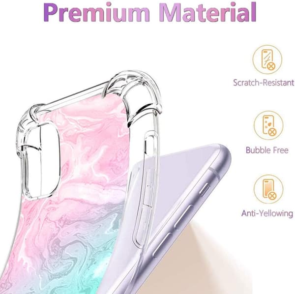 SILIKONE ETUI TIL APPLE IPHONE 11 PINK BLÅ GLAMOUR A2111