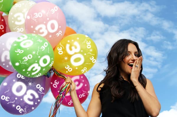 Ballonger med tryck till 30-årsdag ""30"" - 5 st.