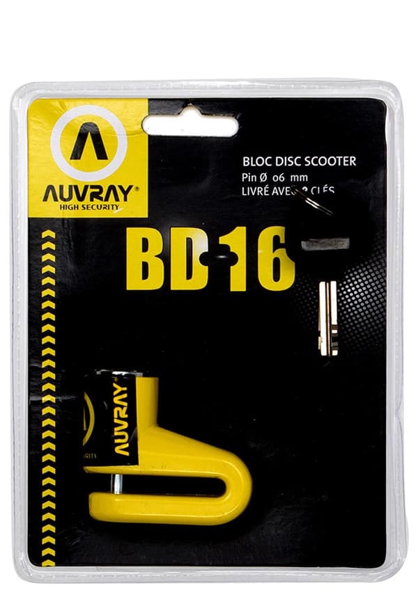 AUVRAY BD16 skivelås - gul, stiftdiameter 6 mm