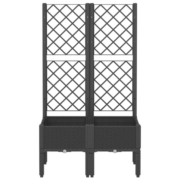 vidaXL haveplantekasse med espalier, sort, 80x40x142 cm, PP