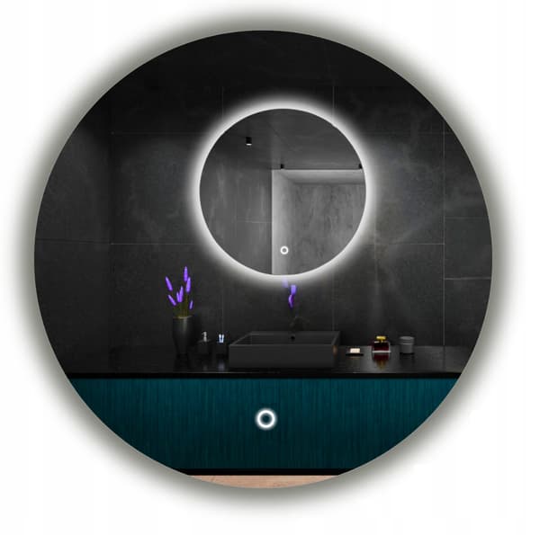 Spegel Bakbelyst LED Fi 75 Rund Diameter med touch-knapp IP65