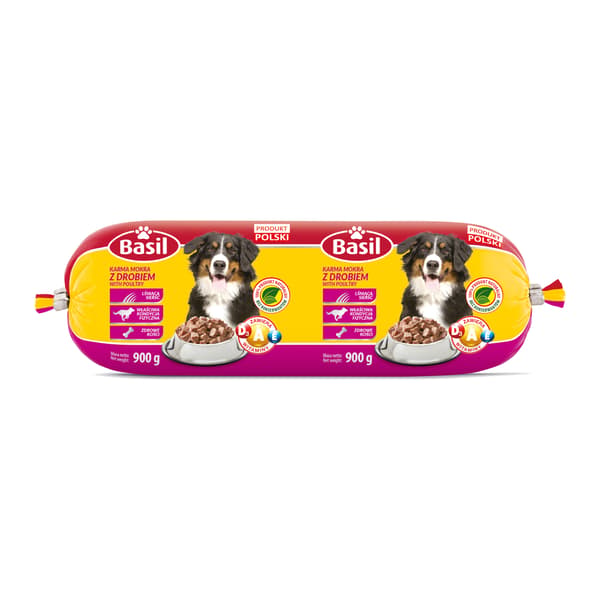 Hundefoder BASIL bar med fjerkræ 900 g