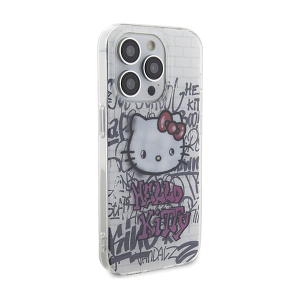 Hello Kitty IML Kitty On Bricks Graffiti - iPhone 15 Pro Max cover (hvid)