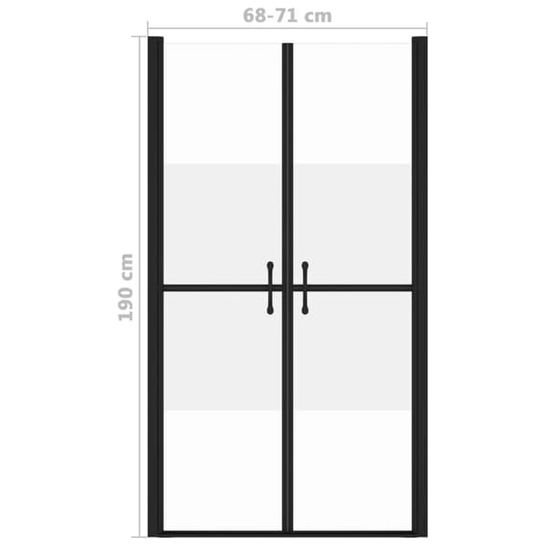 vidaXL Duschdörr, halvfrostat glas, ESG, (68-71)x190 cm