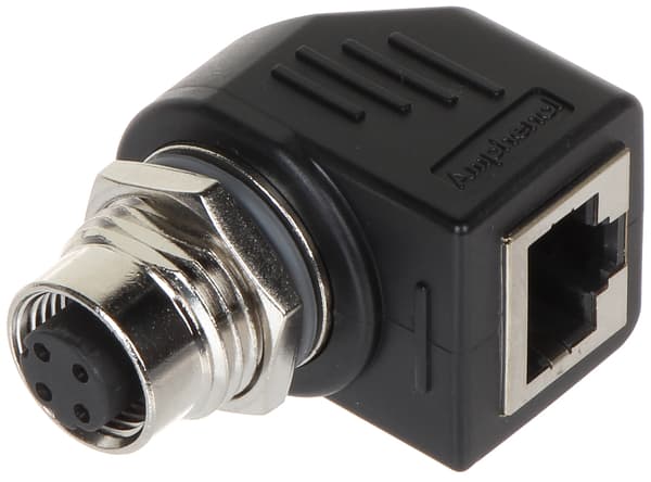 Vinklet adapter M12D-G/RJ45-G