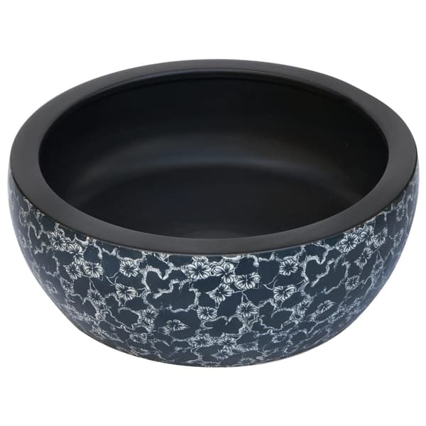 vidaXL bordvask sort og blå rund 41x14 cm