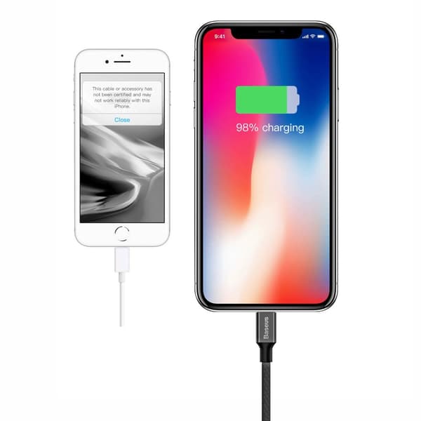 Baseus Yiven stofflettet kabel USB / Lightning 1,8M sort (CALYW-A01)