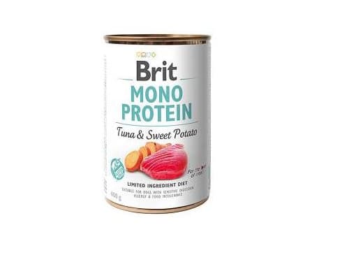 Brit Mono Protein våtfoder för hundar tonfisk med sötpotatis 12x400g